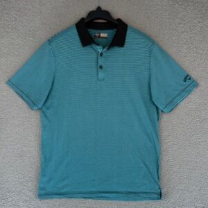 Callaway Opti-Dri Men's Large short sleeve golf shirt Teal & black Striped Polo
